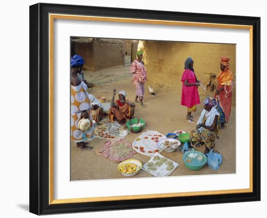 Bambara Women in the Market, Segoukoro, Segou, Mali, Africa-Bruno Morandi-Framed Photographic Print