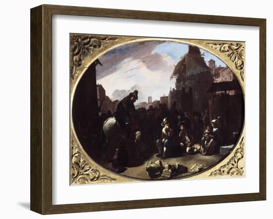 Bambocciata, Tooth Puller in Piazza Navona-Johannes Lingelbach-Framed Giclee Print
