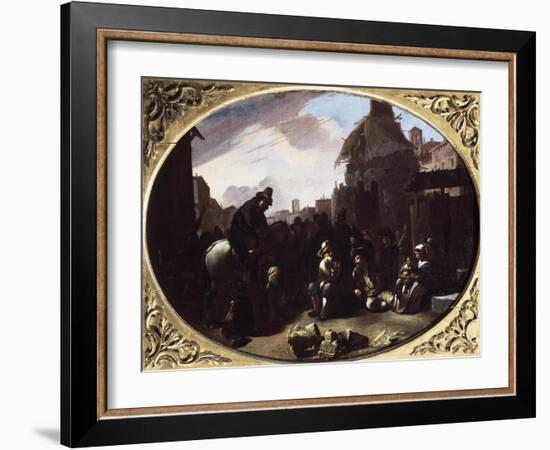 Bambocciata, Tooth Puller in Piazza Navona-Johannes Lingelbach-Framed Giclee Print