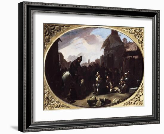 Bambocciata, Tooth Puller in Piazza Navona-Johannes Lingelbach-Framed Giclee Print