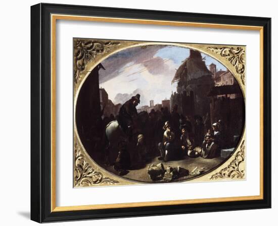 Bambocciata, Tooth Puller in Piazza Navona-Johannes Lingelbach-Framed Giclee Print