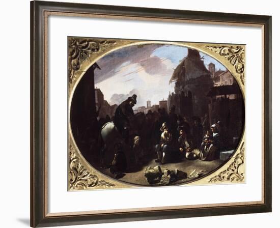 Bambocciata, Tooth Puller in Piazza Navona-Johannes Lingelbach-Framed Giclee Print