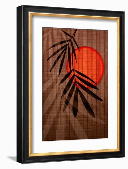 Bamboo and Red Sun I-Christine Zalewski-Framed Art Print