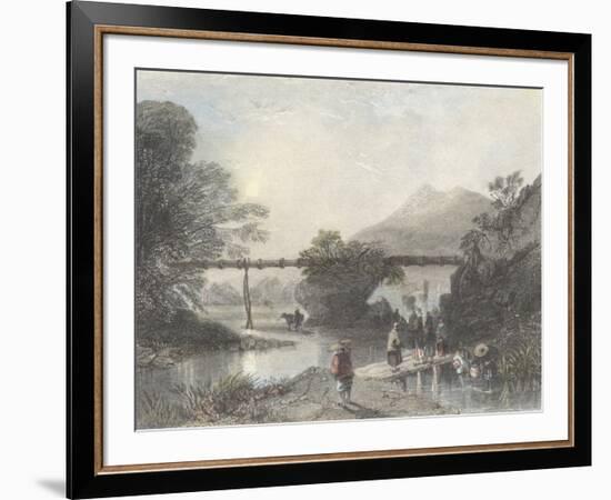 Bamboo Aqueduct at Hong Kong-Thomas Allom-Framed Premium Giclee Print