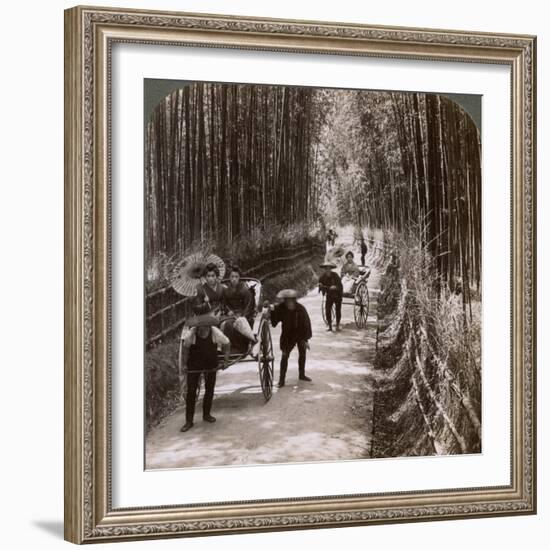 Bamboo Avenue, Looking South-West, Near Kiyomizu, Kyoto, Japan, 1904-Underwood & Underwood-Framed Photographic Print