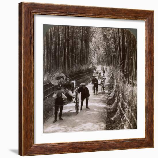 Bamboo Avenue, Looking South-West, Near Kiyomizu, Kyoto, Japan, 1904-Underwood & Underwood-Framed Photographic Print