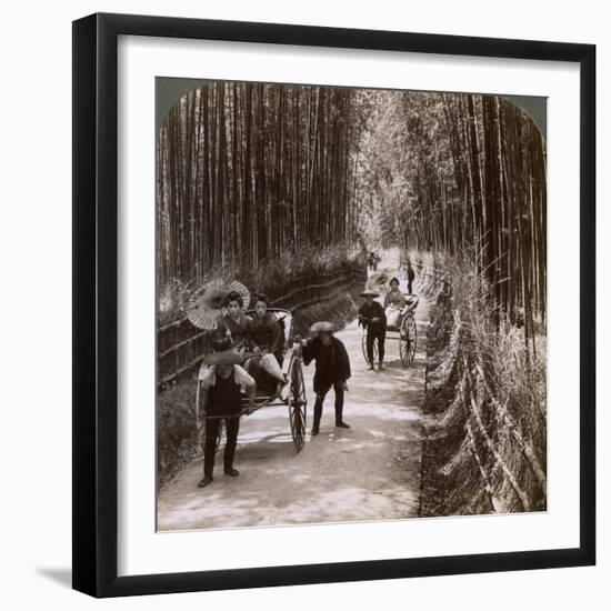 Bamboo Avenue, Looking South-West, Near Kiyomizu, Kyoto, Japan, 1904-Underwood & Underwood-Framed Photographic Print