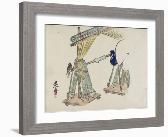 Bamboo Blinds Vending Stand-Shibata Zeshin-Framed Giclee Print