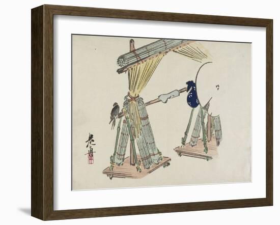 Bamboo Blinds Vending Stand-Shibata Zeshin-Framed Giclee Print