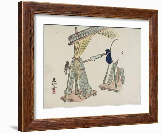 Bamboo Blinds Vending Stand-Shibata Zeshin-Framed Giclee Print