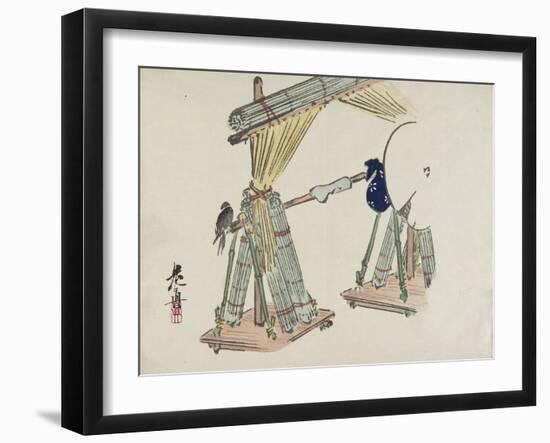 Bamboo Blinds Vending Stand-Shibata Zeshin-Framed Giclee Print