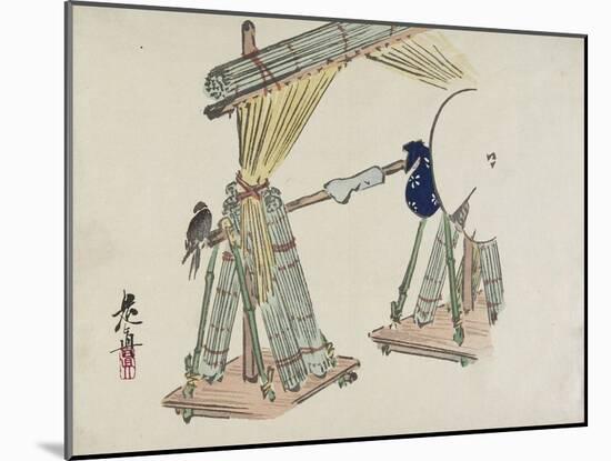 Bamboo Blinds Vending Stand-Shibata Zeshin-Mounted Giclee Print