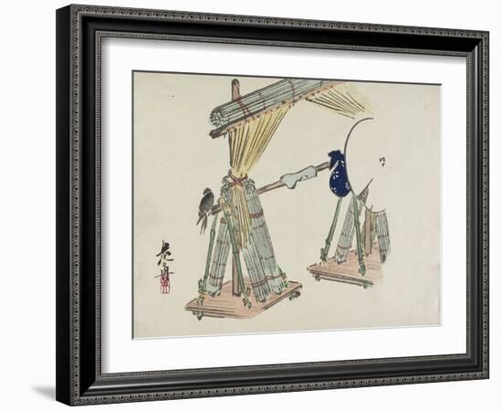 Bamboo Blinds Vending Stand-Shibata Zeshin-Framed Giclee Print