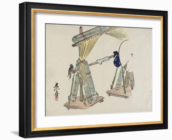 Bamboo Blinds Vending Stand-Shibata Zeshin-Framed Giclee Print