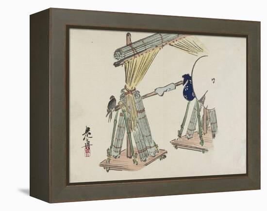 Bamboo Blinds Vending Stand-Shibata Zeshin-Framed Premier Image Canvas