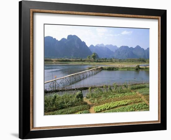 Bamboo Bridge, Vang Vieng, Laos, Indochina, Southeast Asia-Jane Sweeney-Framed Photographic Print