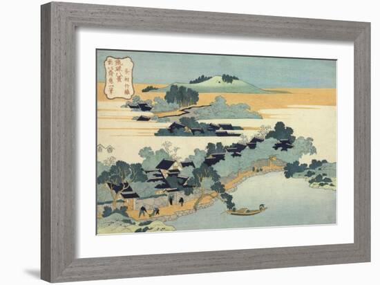 Bamboo Hedge at Kumemura (Kumemura Chikur), from the Series Eight Views of the Ryukyu Islands-Katsushika Hokusai-Framed Giclee Print