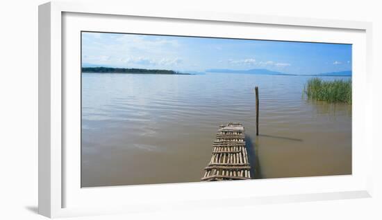 Bamboo raft on Lake Shalla, Abijatta-Shalla Lakes National Park, Ethiopia-Keren Su-Framed Photographic Print