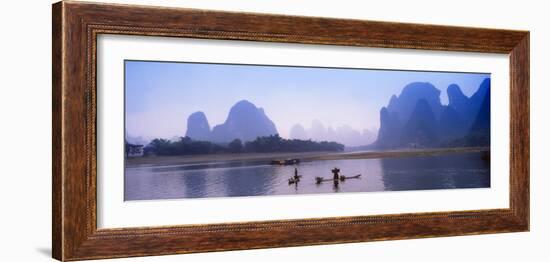 Bamboo Raft On The Li River, Yangshuo, Guangxi, China-Keren Su-Framed Photographic Print