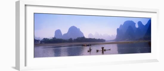 Bamboo Raft On The Li River, Yangshuo, Guangxi, China-Keren Su-Framed Photographic Print