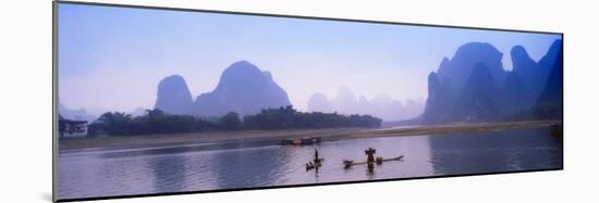 Bamboo Raft On The Li River, Yangshuo, Guangxi, China-Keren Su-Mounted Photographic Print