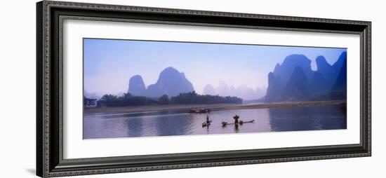 Bamboo Raft On The Li River, Yangshuo, Guangxi, China-Keren Su-Framed Photographic Print