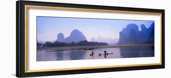 Bamboo Raft On The Li River, Yangshuo, Guangxi, China-Keren Su-Framed Photographic Print