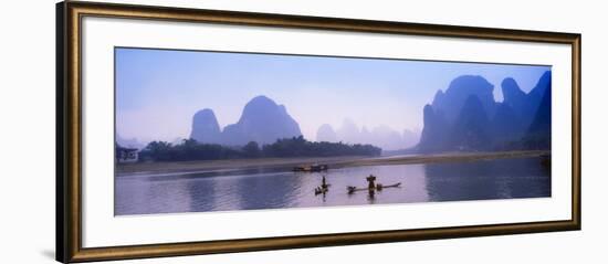 Bamboo Raft On The Li River, Yangshuo, Guangxi, China-Keren Su-Framed Photographic Print