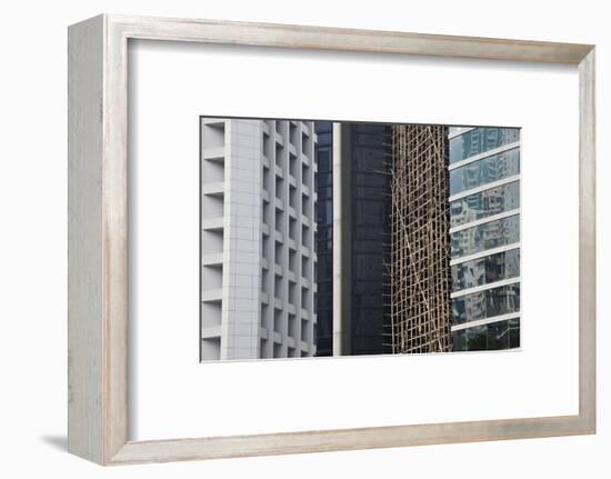 Bamboo Scaffolding, Hong Kong, China-Julie Eggers-Framed Photographic Print