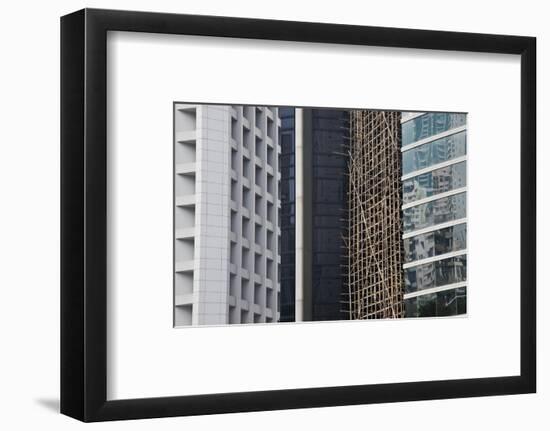 Bamboo Scaffolding, Hong Kong, China-Julie Eggers-Framed Photographic Print