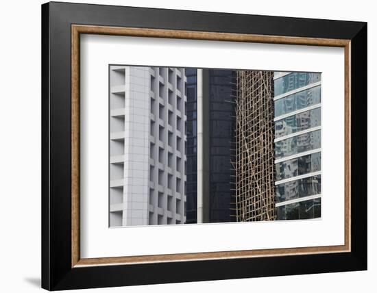 Bamboo Scaffolding, Hong Kong, China-Julie Eggers-Framed Photographic Print