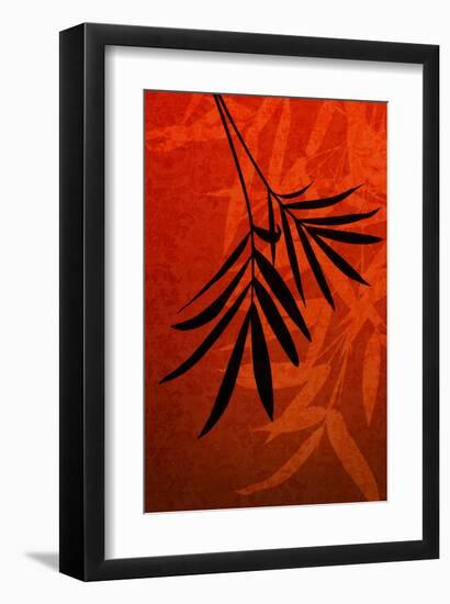 Bamboo Shade on Red I-Christine Zalewski-Framed Art Print