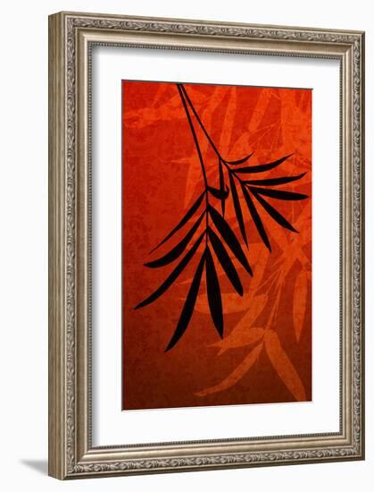 Bamboo Shade on Red I-Christine Zalewski-Framed Art Print