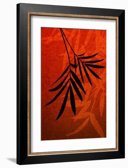 Bamboo Shade on Red I-Christine Zalewski-Framed Art Print