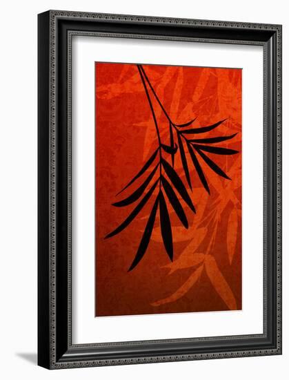 Bamboo Shade on Red I-Christine Zalewski-Framed Art Print