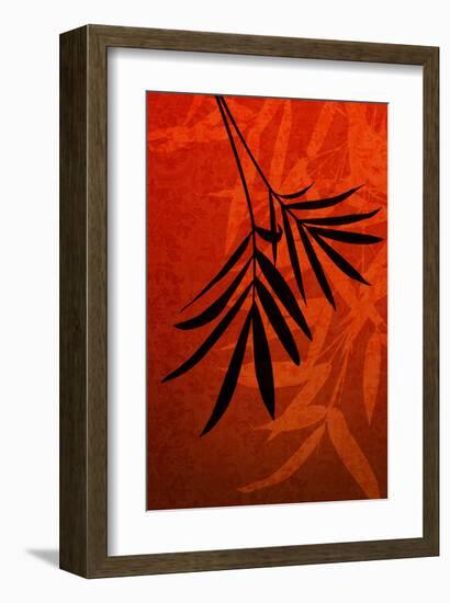 Bamboo Shade on Red I-Christine Zalewski-Framed Art Print