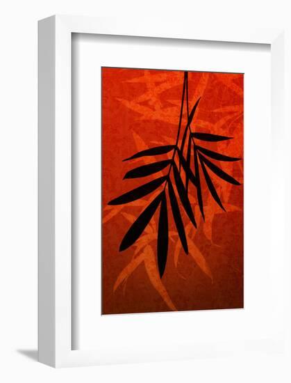 Bamboo Shade on Red II-Christine Zalewski-Framed Art Print