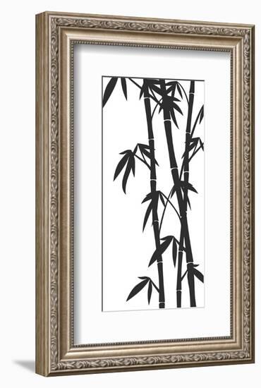 Bamboo Stems Ink Sketch-null-Framed Art Print