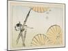 Bamboo, Umbrellas, a Cat and Butterflies, C. 1877-Shibata Zeshin-Mounted Giclee Print
