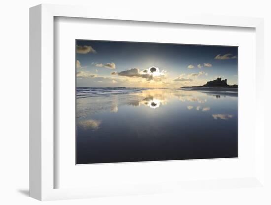 Bamburgh and Farne Island Winter Reflections, Bamburgh, Northumberland, England-Eleanor Scriven-Framed Photographic Print