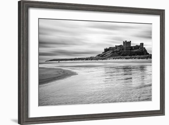 Bamburgh Castle and Beach at Low Tide, Northumberland, Uk-Nadia Isakova-Framed Photographic Print