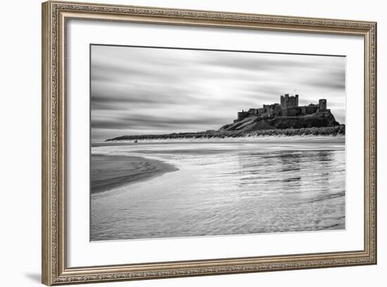 Bamburgh Castle and Beach at Low Tide, Northumberland, Uk-Nadia Isakova-Framed Photographic Print