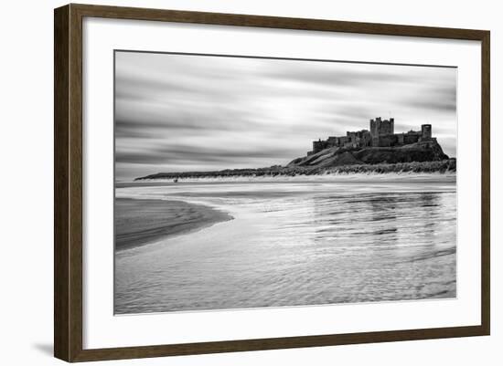 Bamburgh Castle and Beach at Low Tide, Northumberland, Uk-Nadia Isakova-Framed Photographic Print