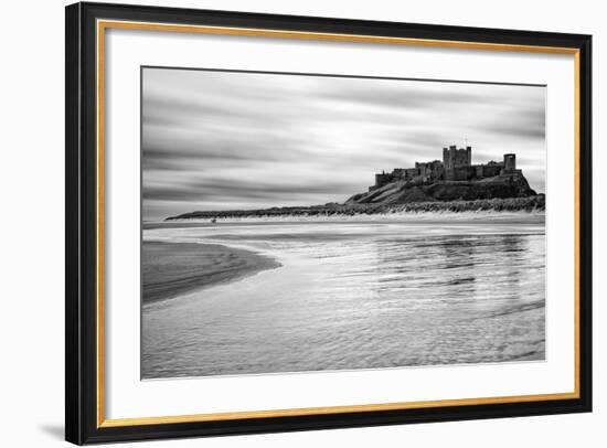 Bamburgh Castle and Beach at Low Tide, Northumberland, Uk-Nadia Isakova-Framed Photographic Print