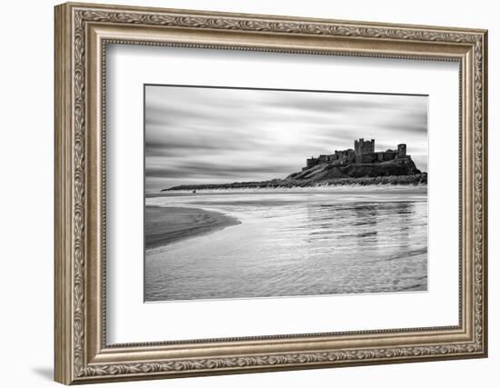 Bamburgh Castle and Beach at Low Tide, Northumberland, Uk-Nadia Isakova-Framed Photographic Print