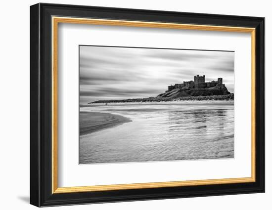 Bamburgh Castle and Beach at Low Tide, Northumberland, Uk-Nadia Isakova-Framed Photographic Print