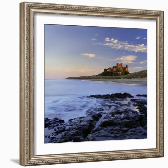 Bamburgh Castle Bathed in Warm Evening Light, Bamburgh, Northumberland, England, United Kingdom-Lee Frost-Framed Photographic Print