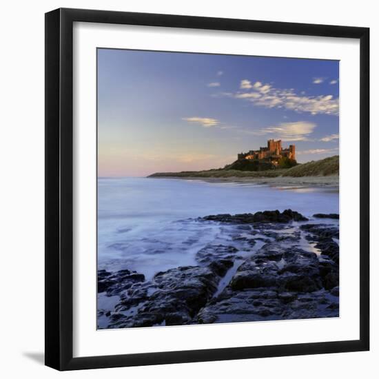 Bamburgh Castle Bathed in Warm Evening Light, Bamburgh, Northumberland, England, United Kingdom-Lee Frost-Framed Photographic Print