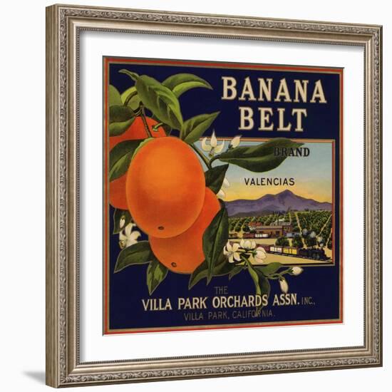 Banana Belt Brand - Villa Park, California - Citrus Crate Label-Lantern Press-Framed Art Print