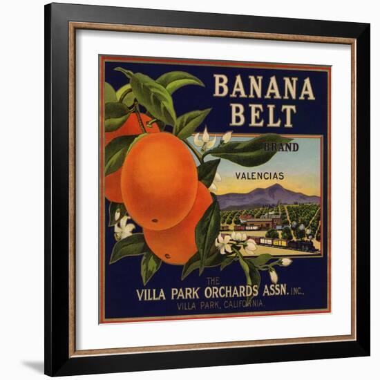 Banana Belt Brand - Villa Park, California - Citrus Crate Label-Lantern Press-Framed Art Print